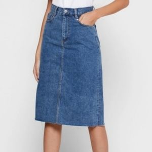 NWT Mango denim midi skirt